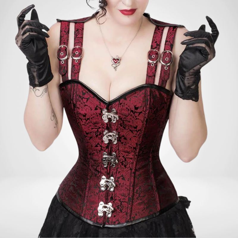 Red Steampunk Corset With Chains