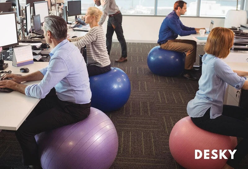 exercise balls use in an office