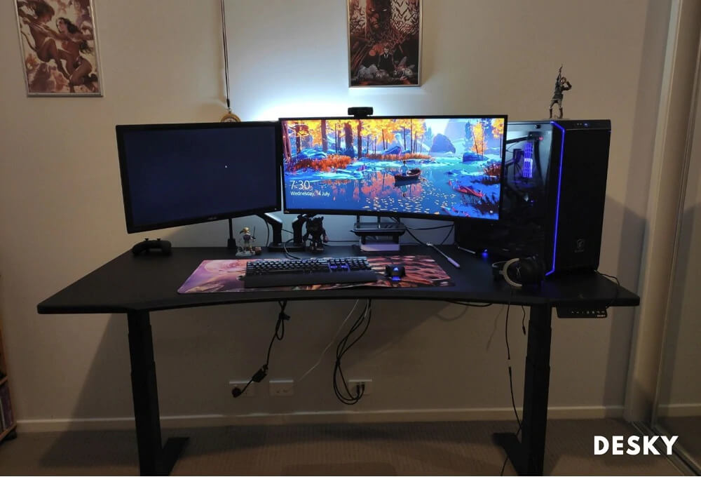 alpha dual standing gaming desk