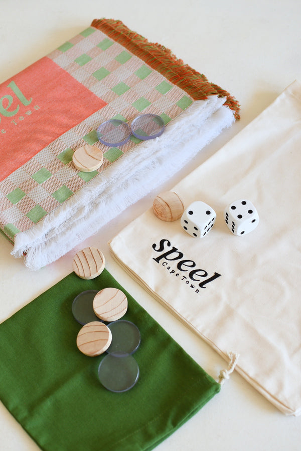 vol 03 |  backgammon towel mat set in watermelon