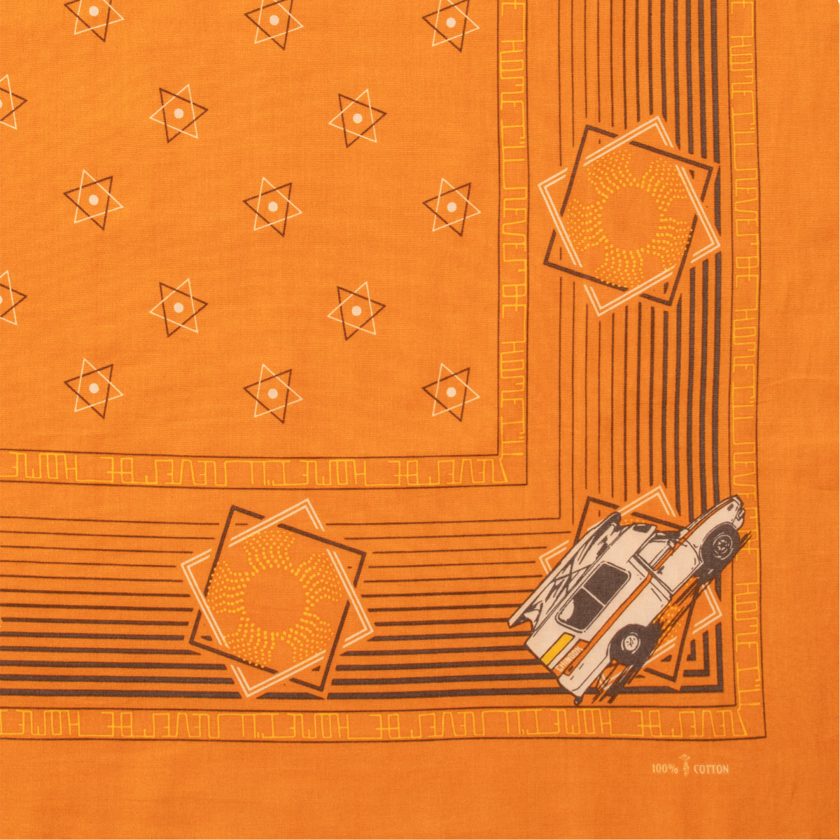 ONE EAR BRAND 'HOME I'LL NEVER BE' BANDANA - CHEDDAR ORANGE