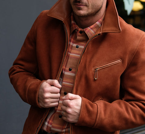 Aero Leather Clothing Majestic Jacket - Rust Goat Suede