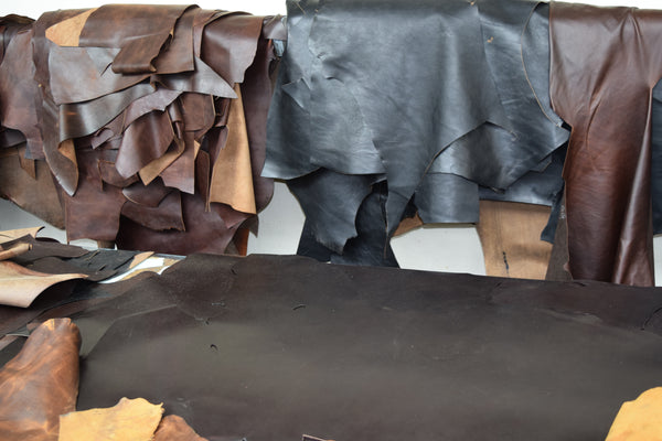 Hides ready for the cutting table at the Aero Leather Factory in Scotland