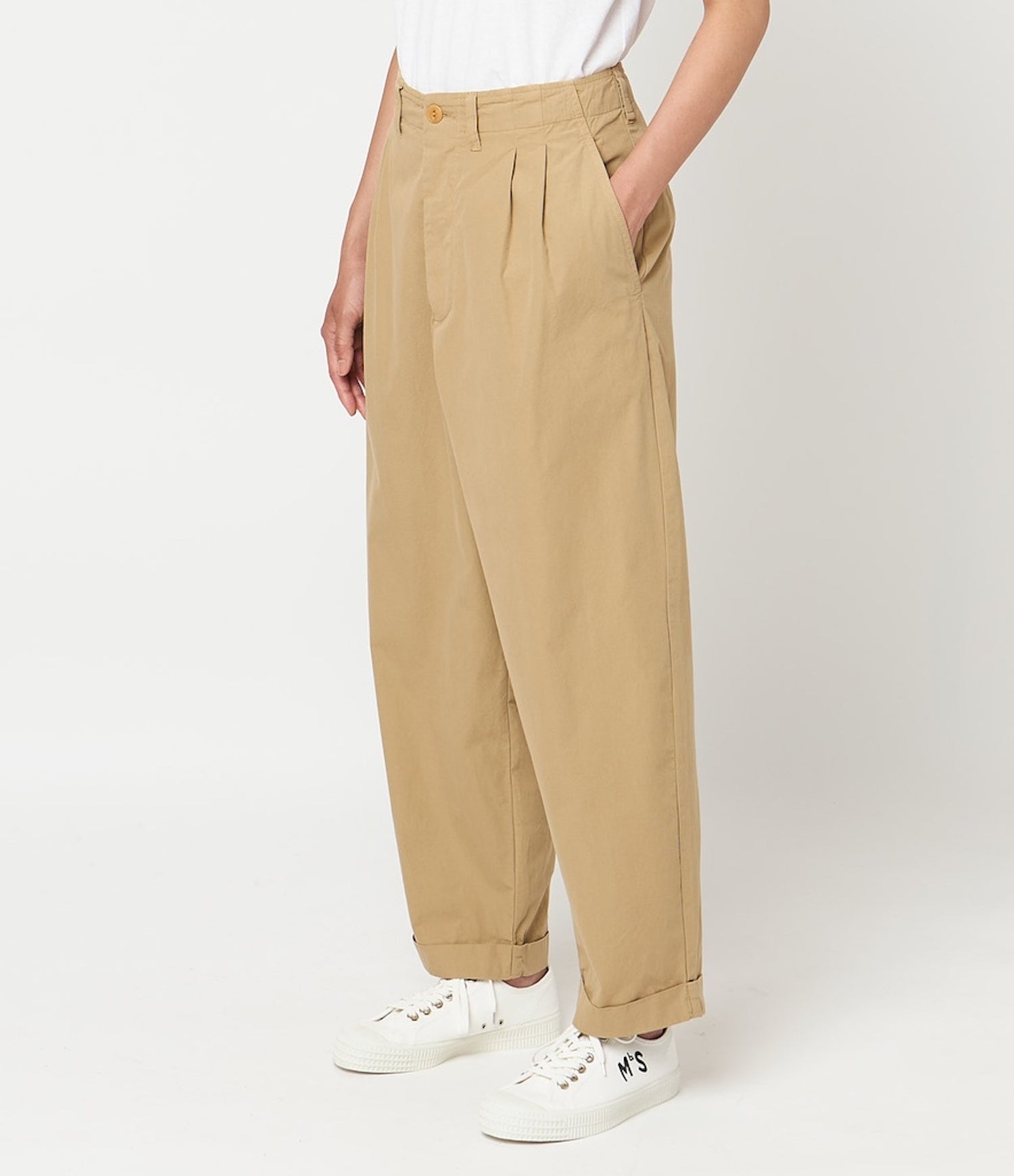 MERZ B. SCHWANEN PLEATED FRONT PANTS - KHAKI