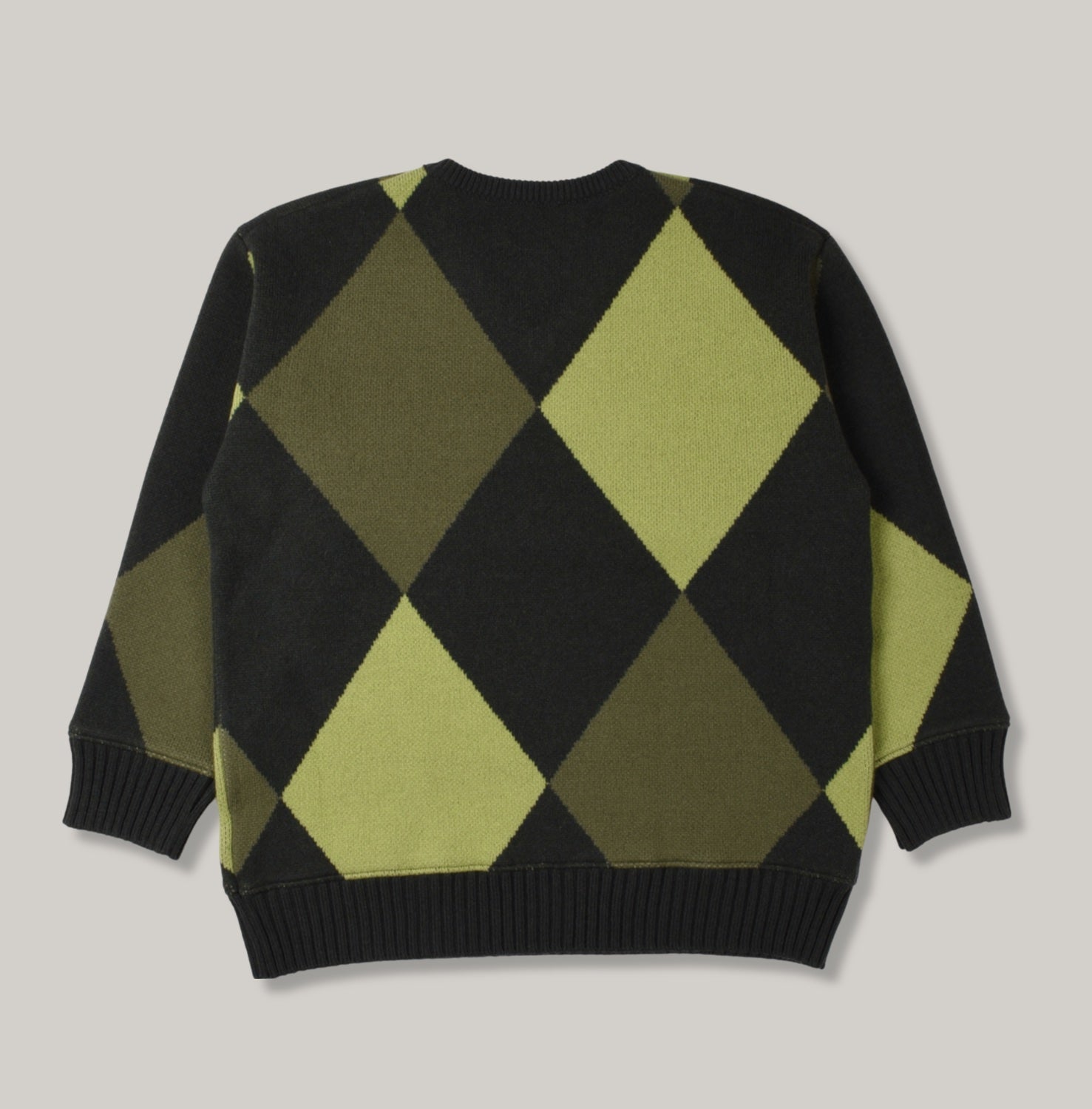 TS(S) ARGYLE JACQUARD V-NECK KNIT SWEATER - GREEN