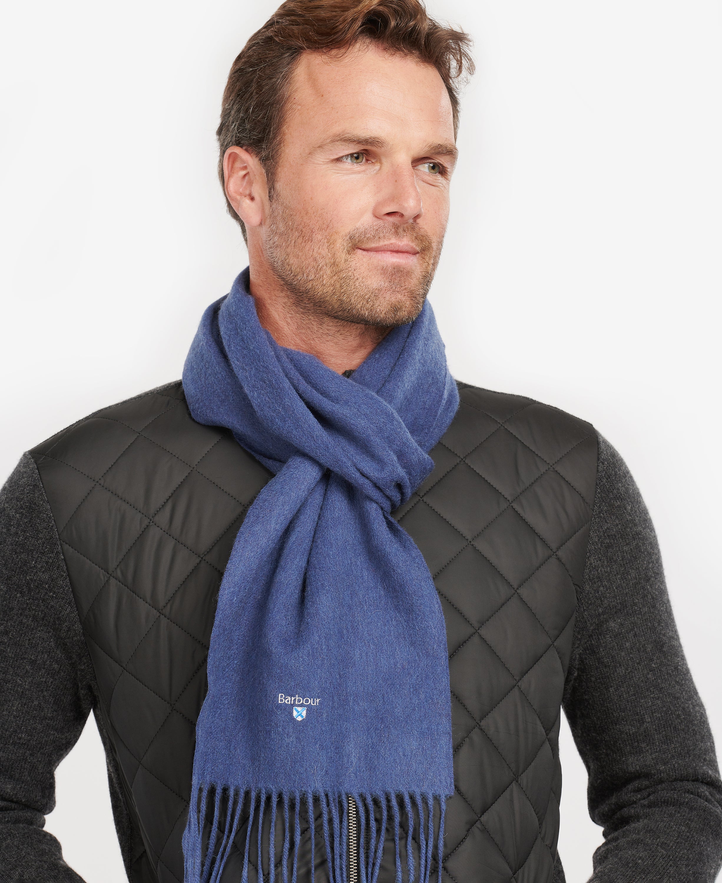 BARBOUR PLAIN LAMBSWOOL SCARF - TRUE NAVY