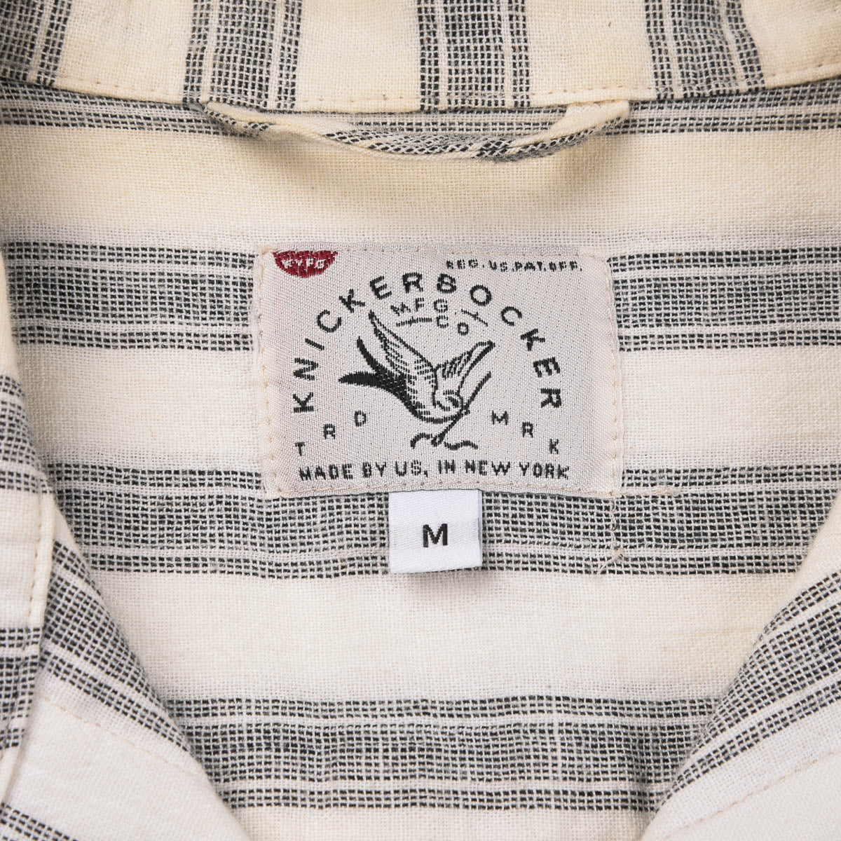 USED KNICKERBOCKER SS GAUZE STRIPED SHIRT - WHITE