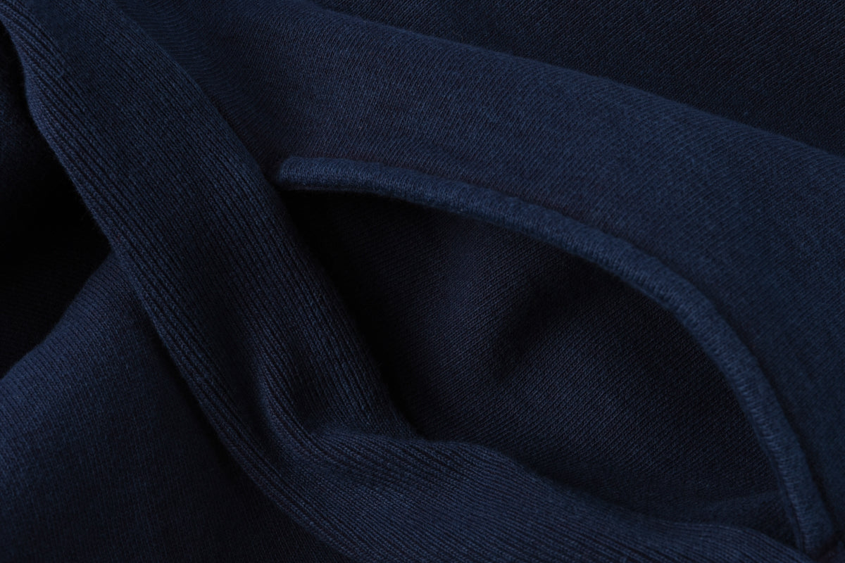 BLUE BLUE JAPAN KNITTED ORGANIC COTTON SWEAT HAND DYED CREW NECK PULLOVER - INDIGO