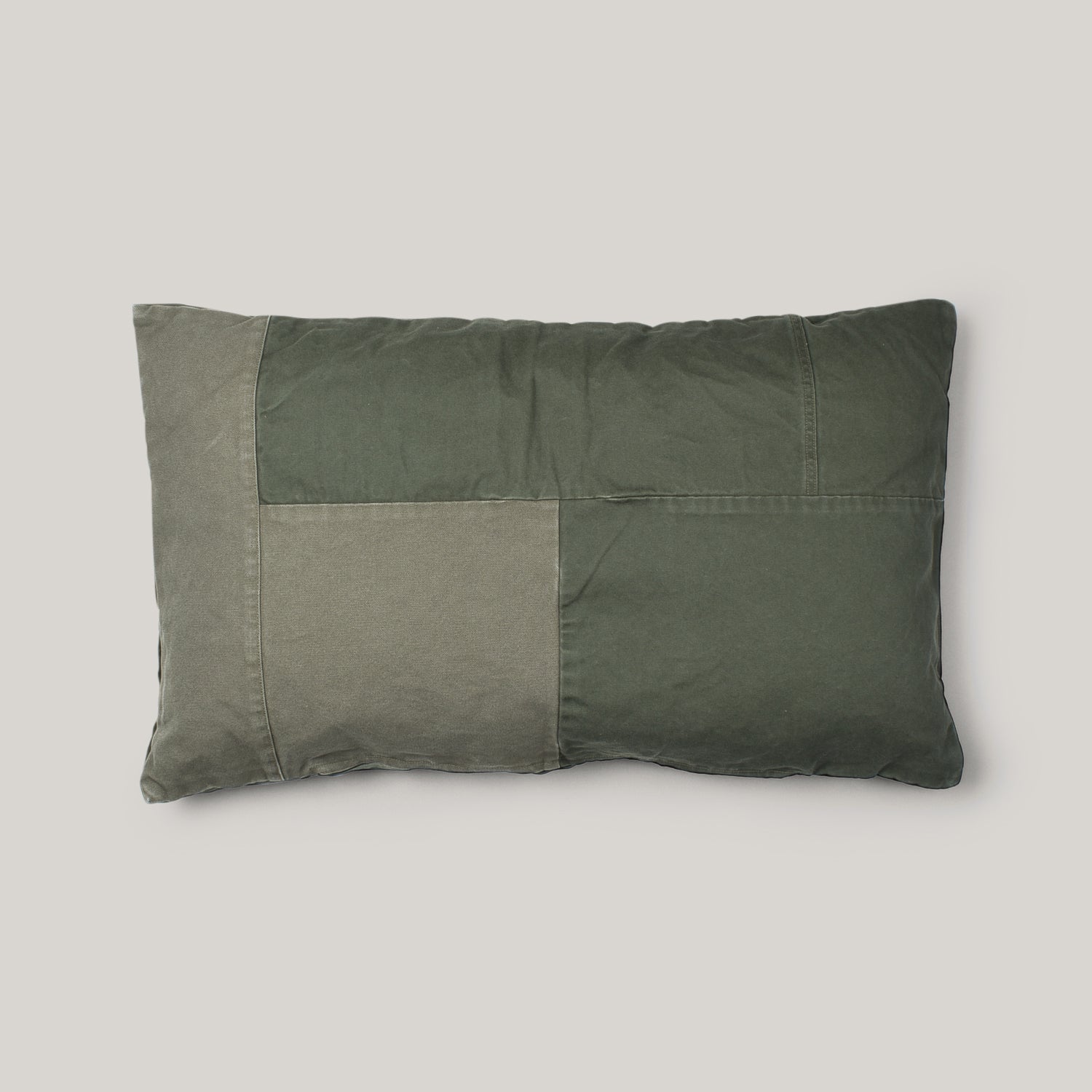 BASSHU LONG FEATHER CUSHION - KHAKI