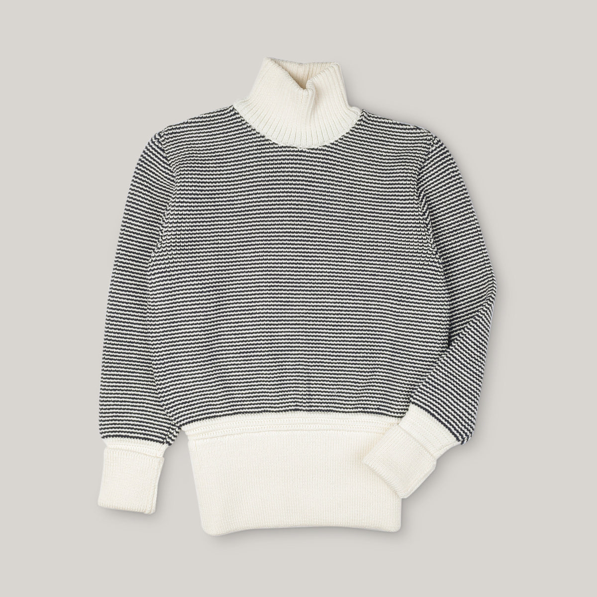 HEIMAT LADIES FINE STRIPE CREWNECK  - INK/ SEASHELL