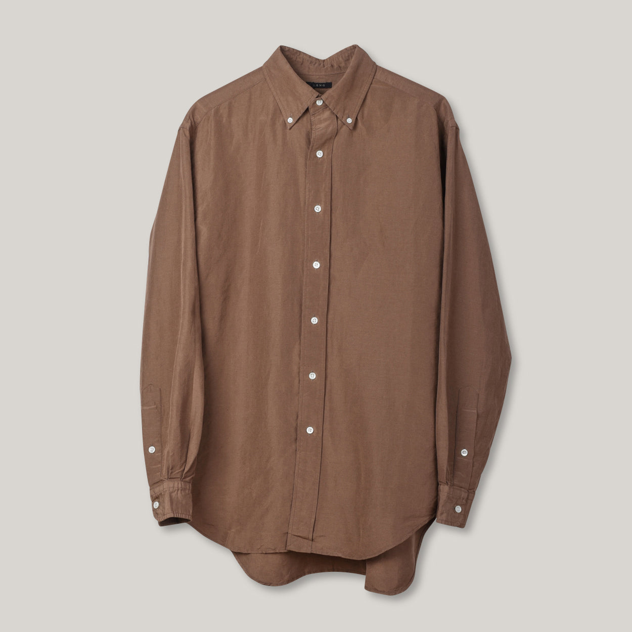 LENO BUTTON DOWN SHIRT - BROWN