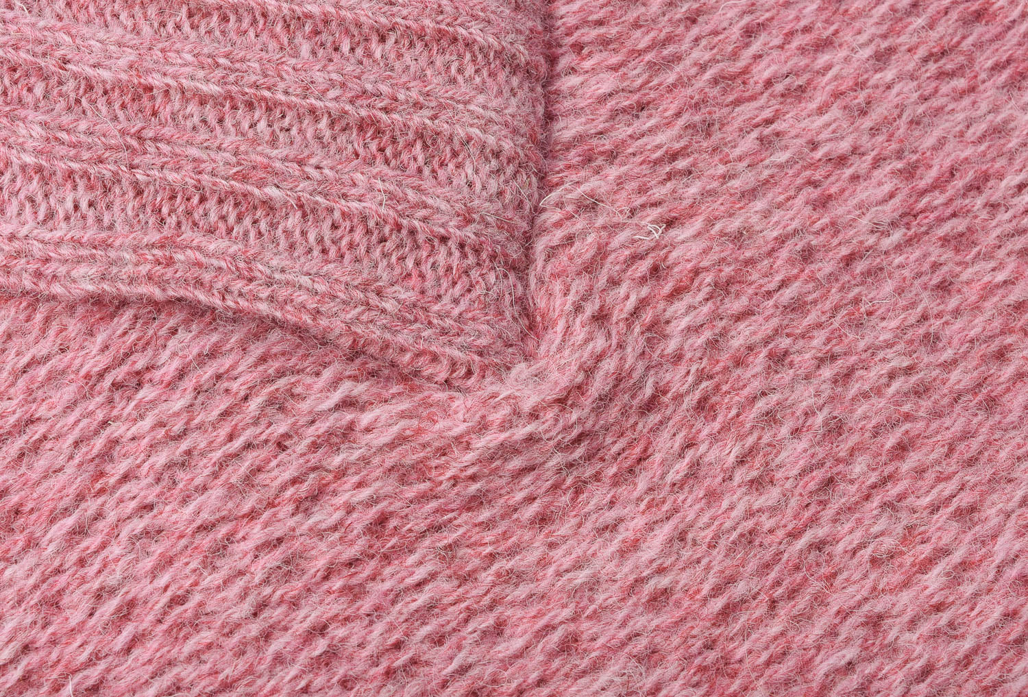 TENDER WIDE RIB SHAWL COLLAR PULLOVER SHETLAND WOOL BLIND FAIRISLE - SEA THRIFT PINK