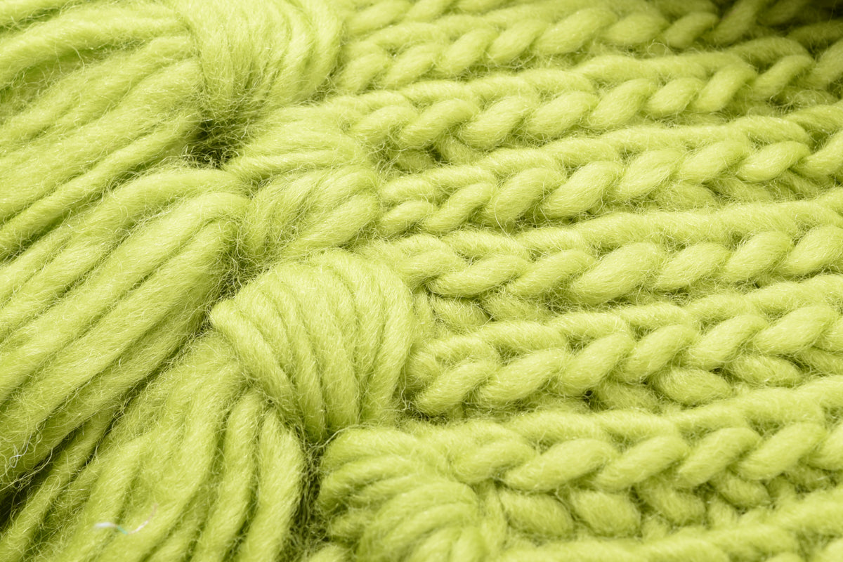 LENO CHUNKY KNIT SCARF - GREEN