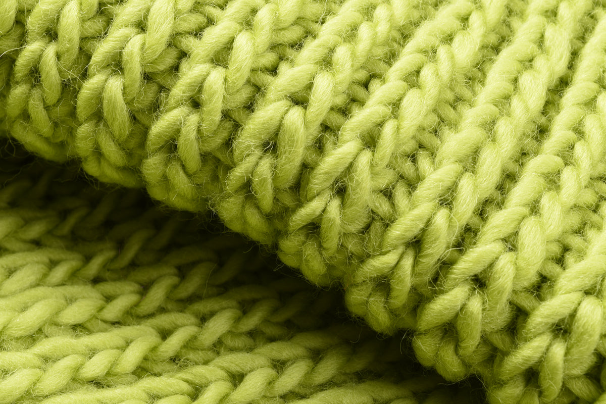 LENO CHUNKY KNIT SCARF - GREEN