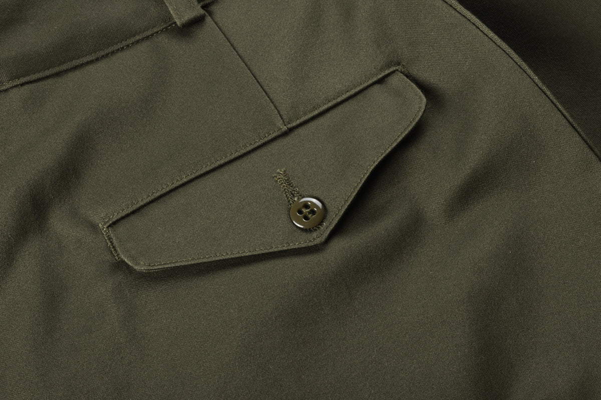 MONITALY CHINO PANTS - VANCLOTH SATEEN OLIVE