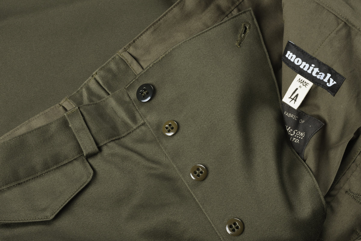 MONITALY CHINO PANTS - VANCLOTH SATEEN OLIVE