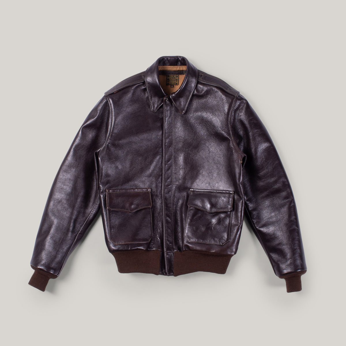 AERO LEATHER A2 BRONCO - SEAL HORSEHIDE/MID BROWN  KNIT