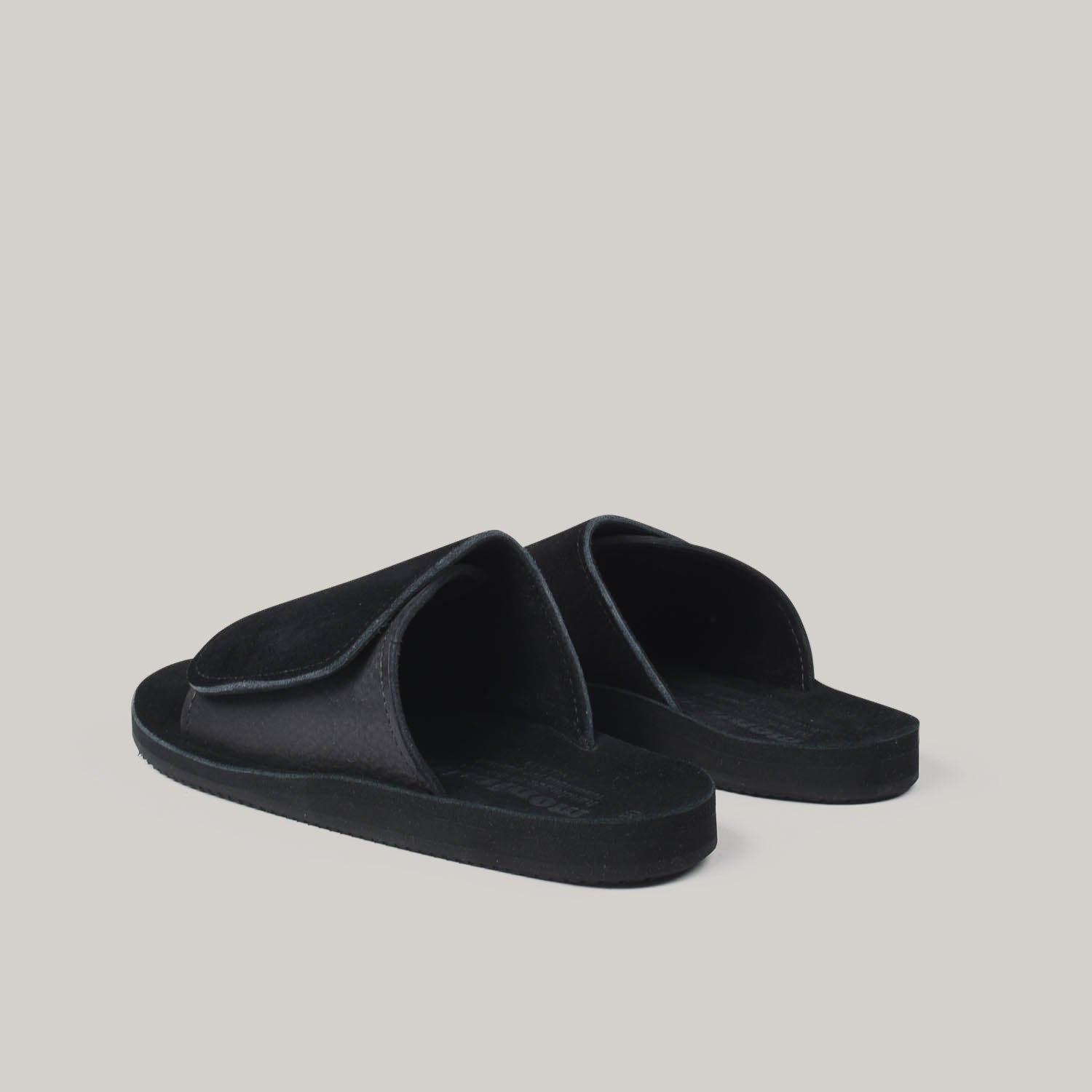 MONITALY LEATHER SLIDE SANDAL - BLACK