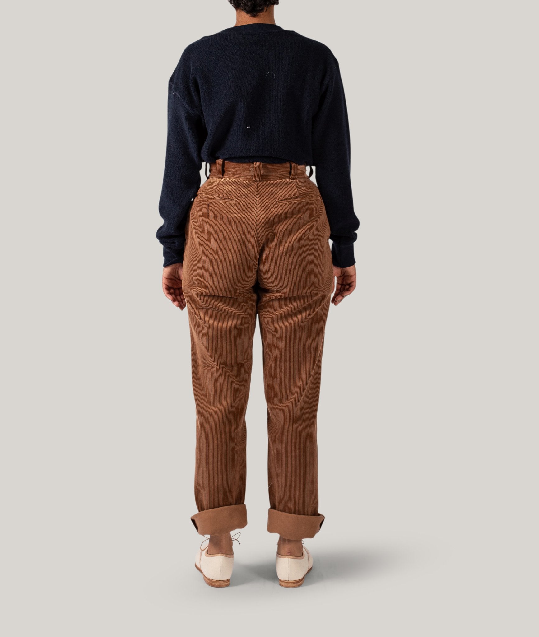 LENO CORDUROY TROUSERS - BROWN