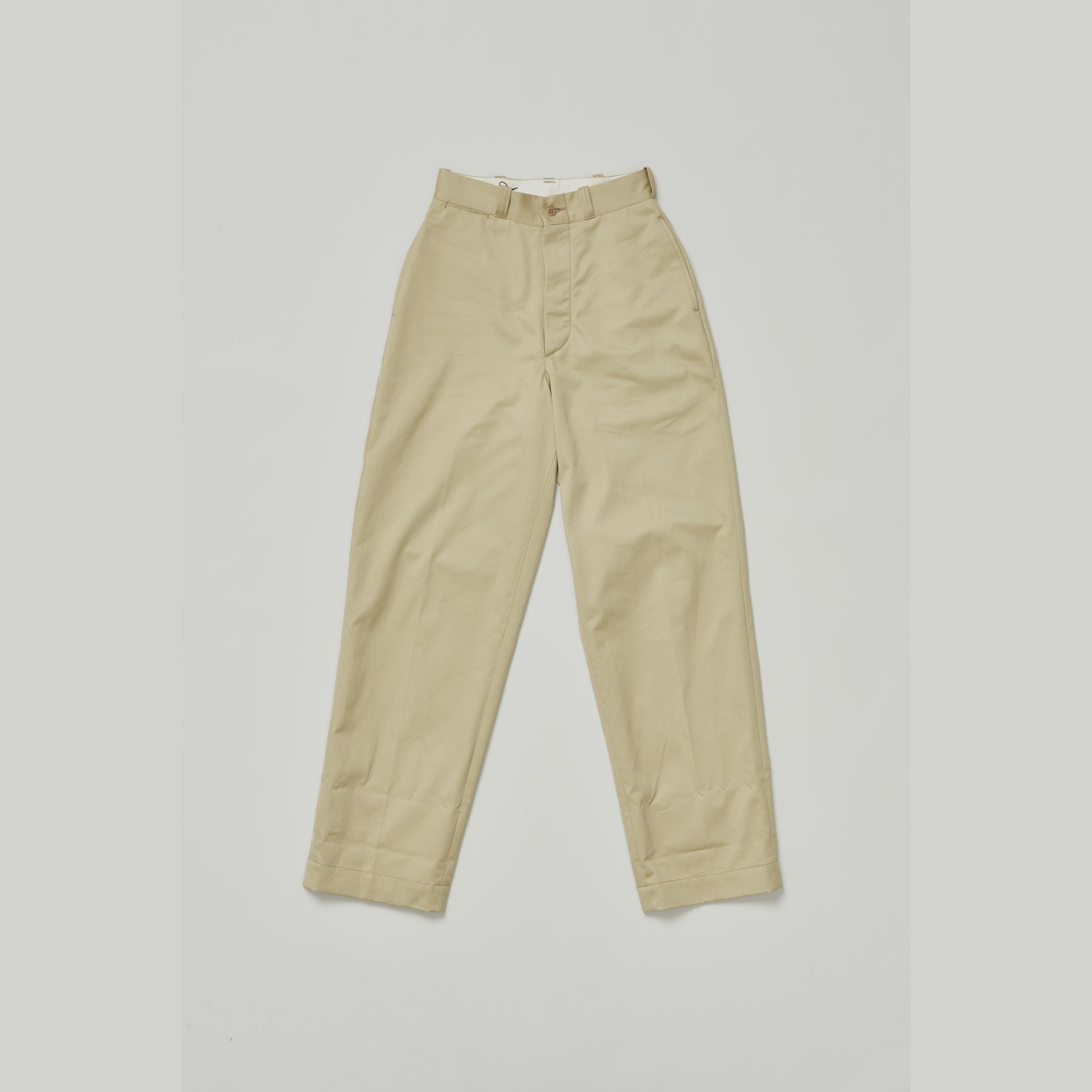 LENO CHINO TROUSERS - CAMEL