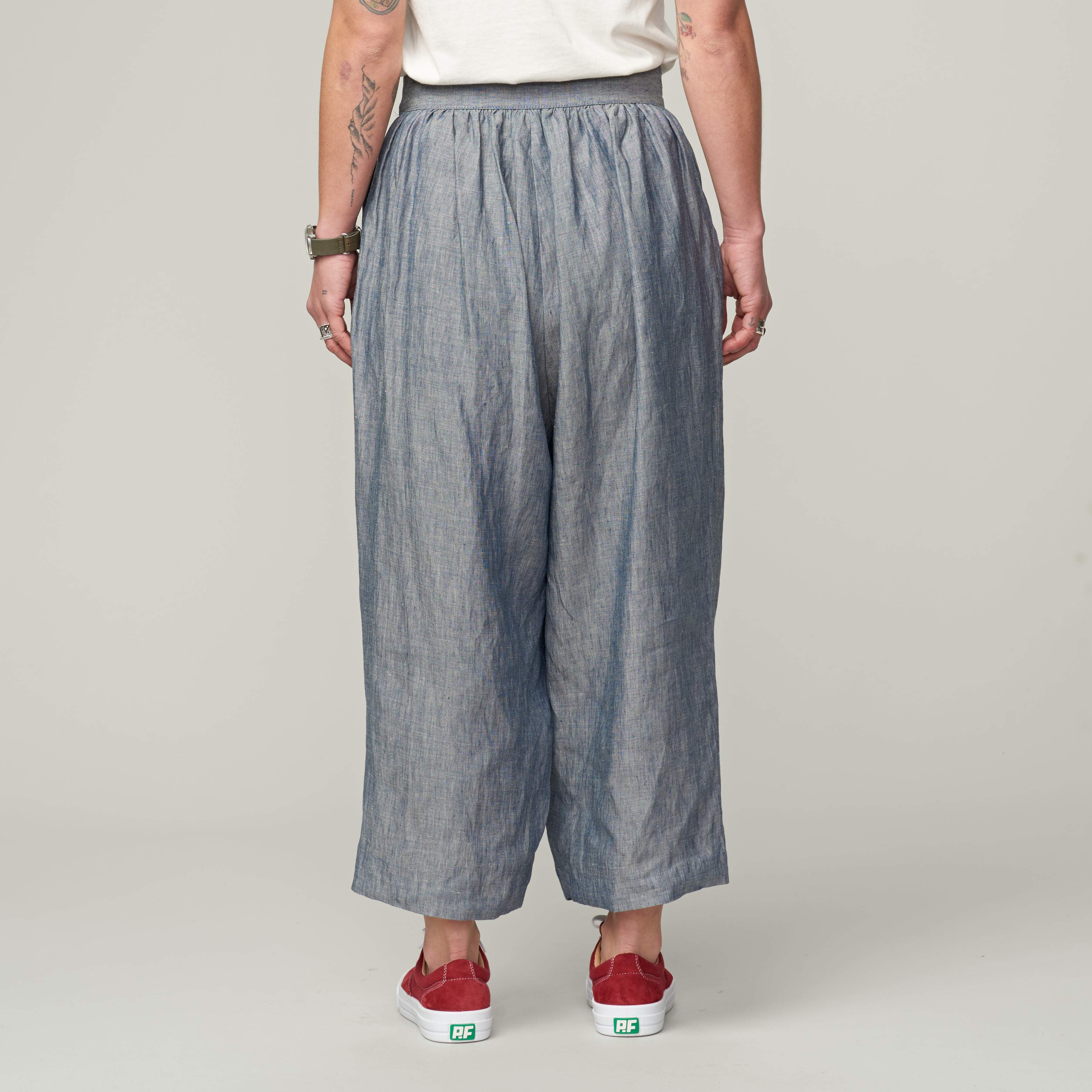 NIGEL CABOURN WOMAN - FARMER'S PANT LINEN CHAMBRAY