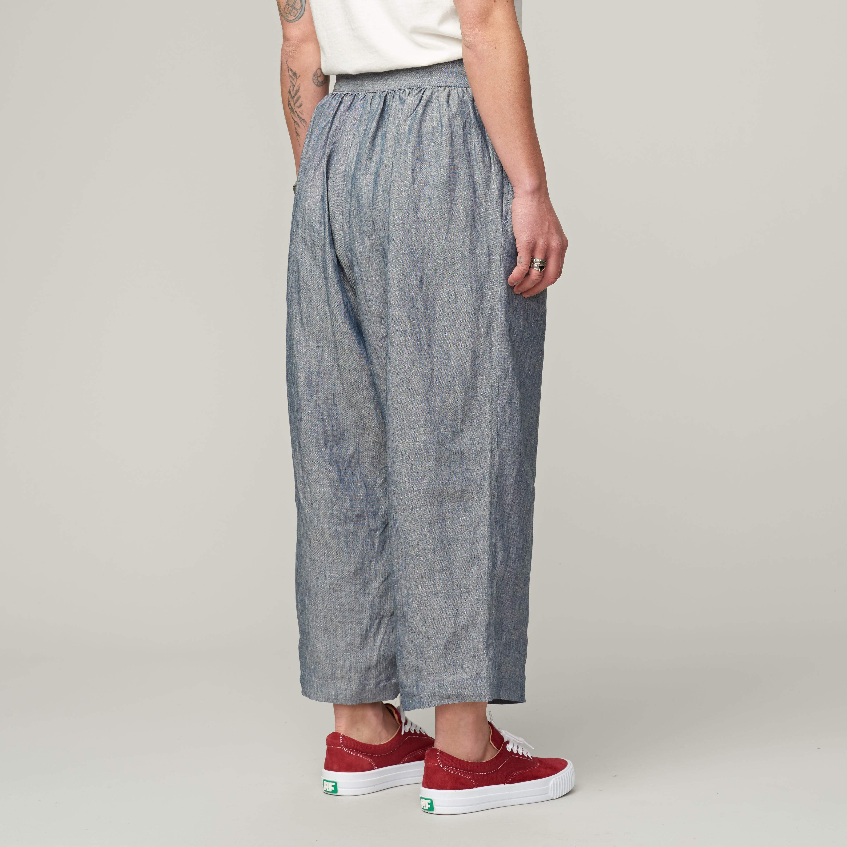 NIGEL CABOURN WOMAN - FARMER'S PANT LINEN CHAMBRAY