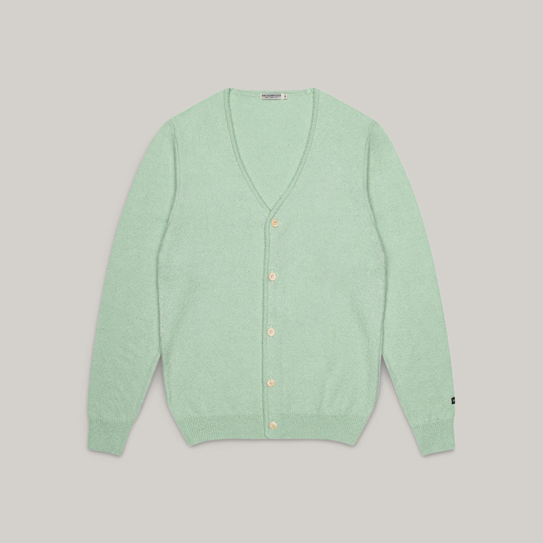 KNICKERBOCKER COTTON BOUCLE CARDIGAN - MINT