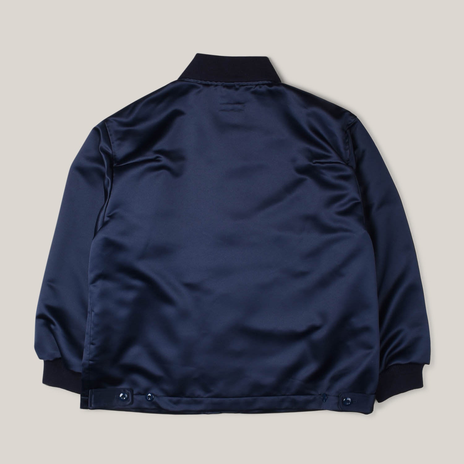 TS(S) SATIN CLOTH FLY FRONT RIB COLLAR JACKET - NAVY