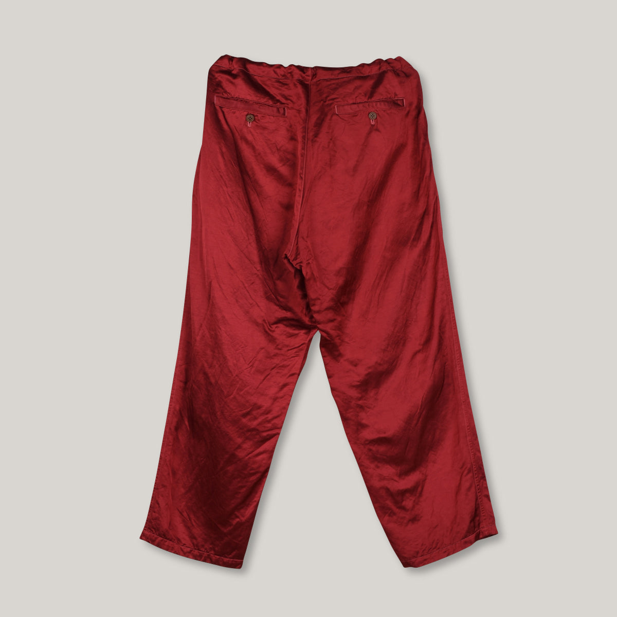 TS(S) GARMENT DYED SATIN CLOTH DRAWSTRING PANTS - RED