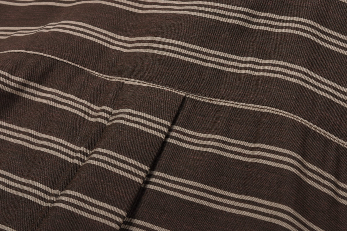 TS(S) HORIZONTAL STRIPE BAGGY FIT SHIRT - BROWN