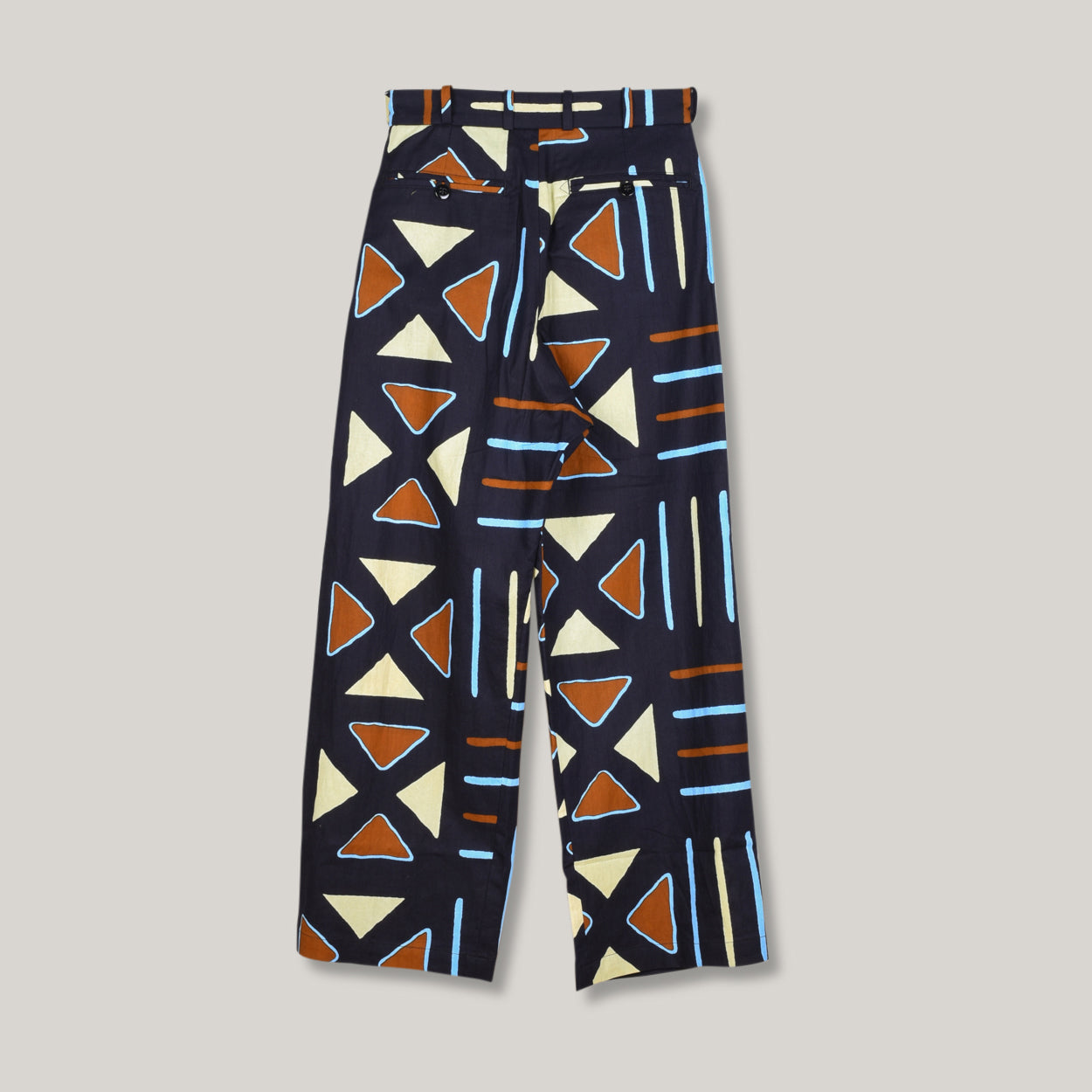 MONITALY TRIPLE TUCK WIDE PANTS - AFRICAN WAX BLOCK PRINT DAVE