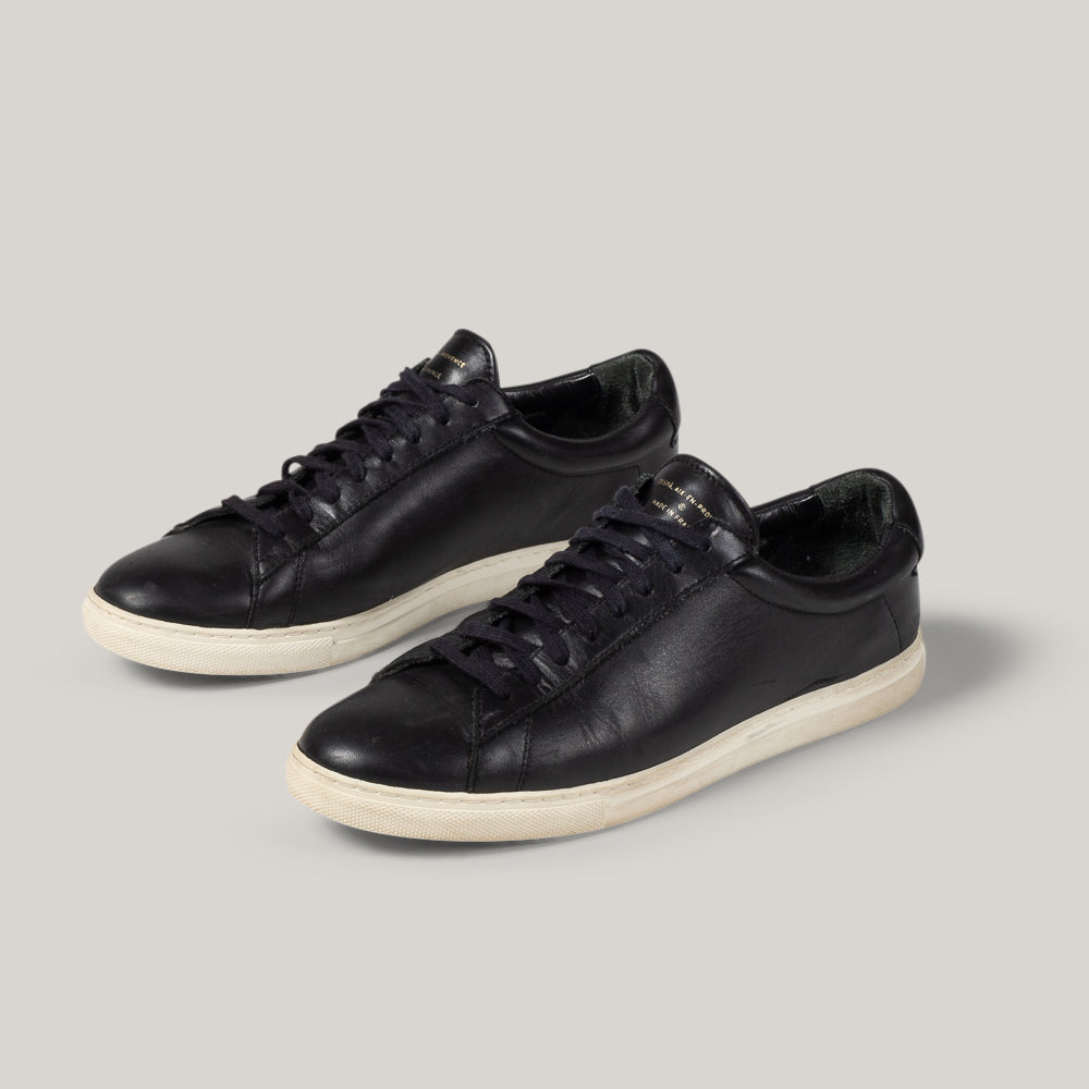 USED ZESPA ZSP4 SNEAKERS - BLACK LEATHER