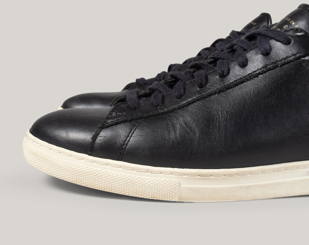 USED ZESPA ZSP4 SNEAKERS - BLACK LEATHER