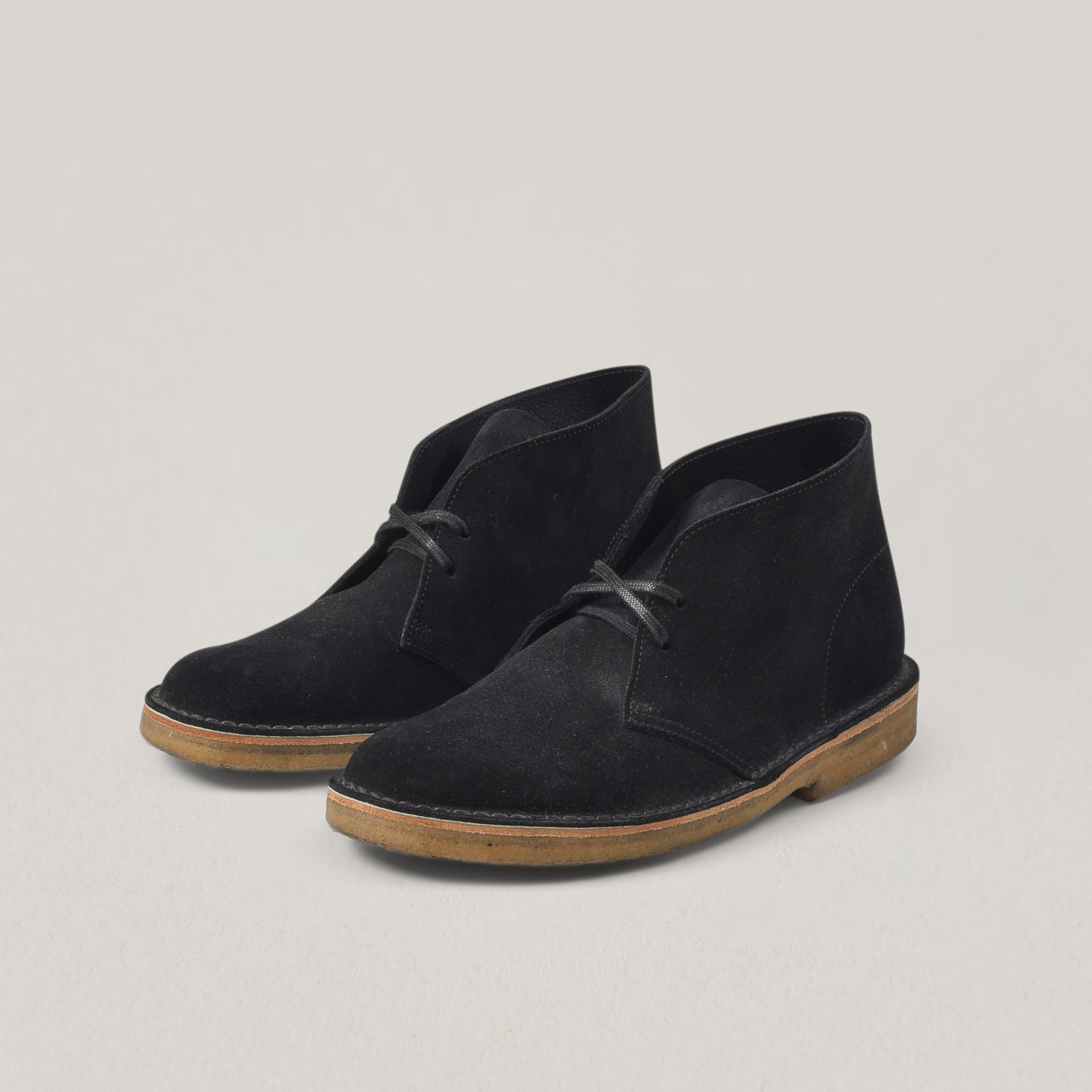 USED CLARKS SUEDE DESERT BOOT - BLACK