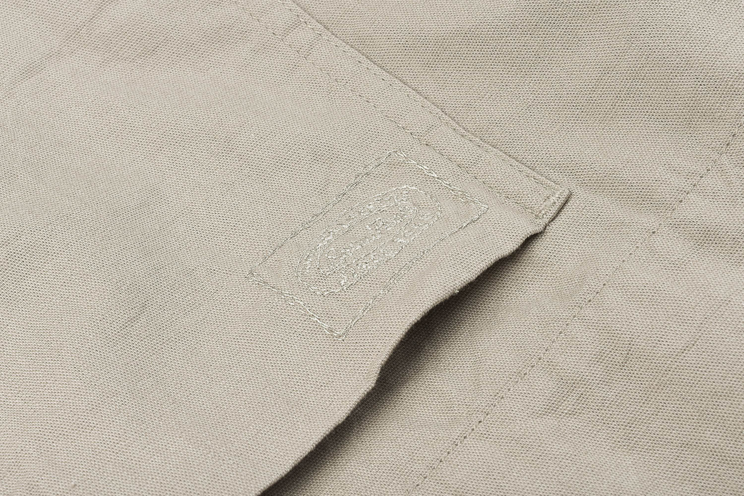 USED SNOW PEAK OG POPLIN STAND COLLAR SHIRT - BEIGE