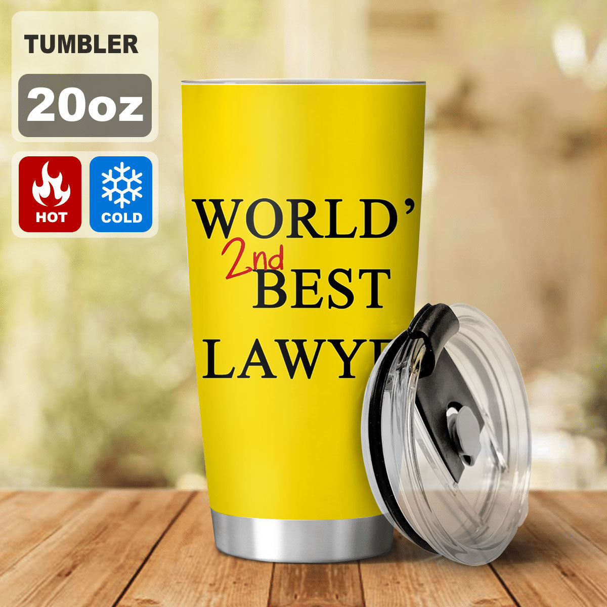 World's 2nd Best Lawyer Travel Mug Tumble 20oz