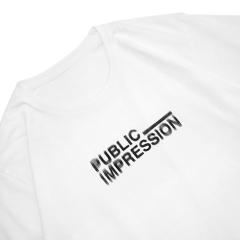 PUBLIC IMPRESSION - Blurred Logo T-Shirt-White