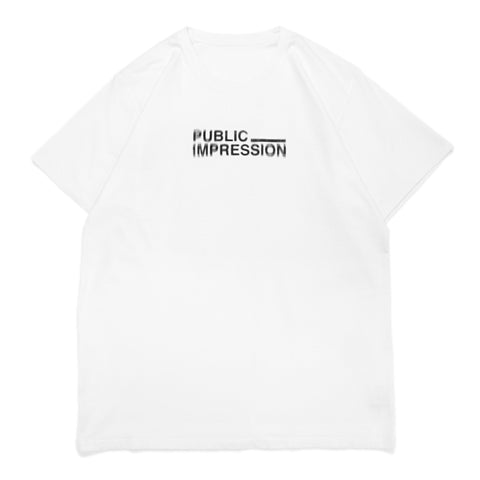 PUBLIC IMPRESSION - Blurred Logo T-Shirt-White