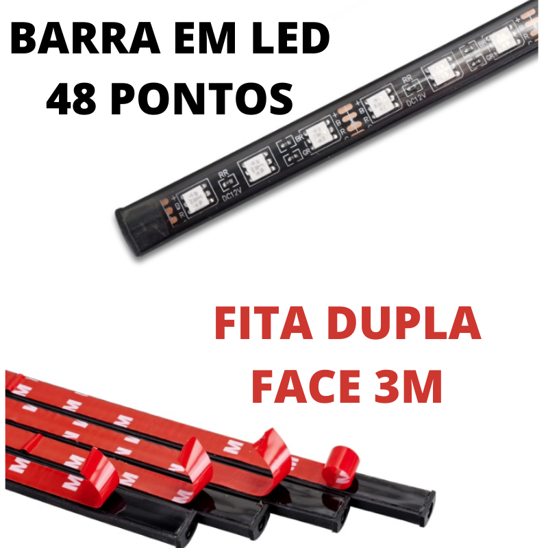 Iluminação LED RGB Tuning Interior Carro com Controle Remoto - Lamonvic