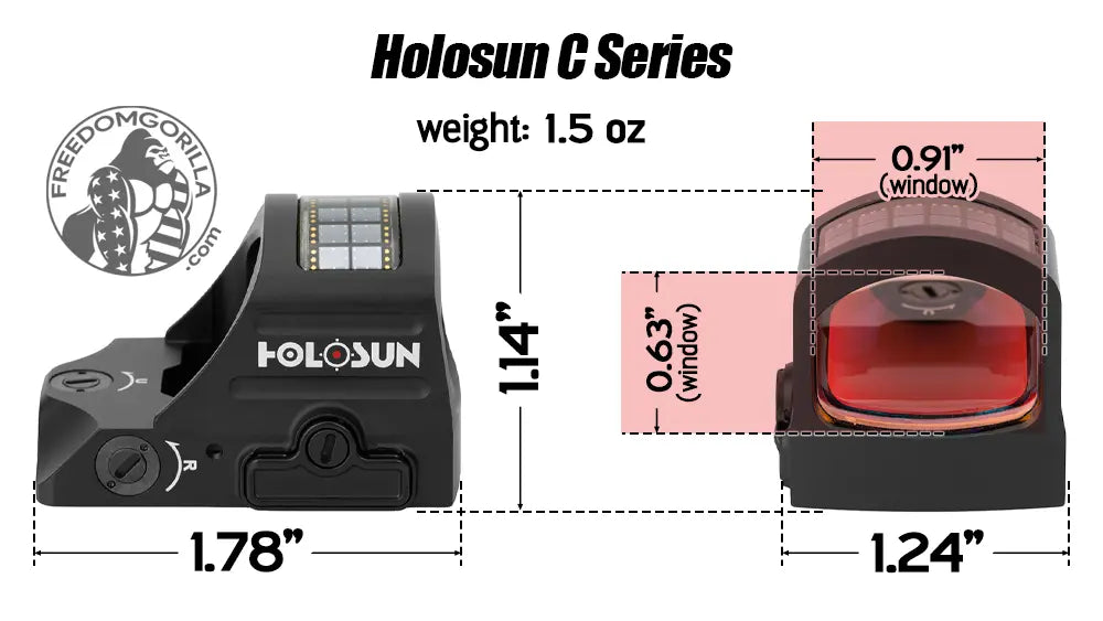 Holosun 507C X2 ACSS Vulcan Dimensions, Size, Weight