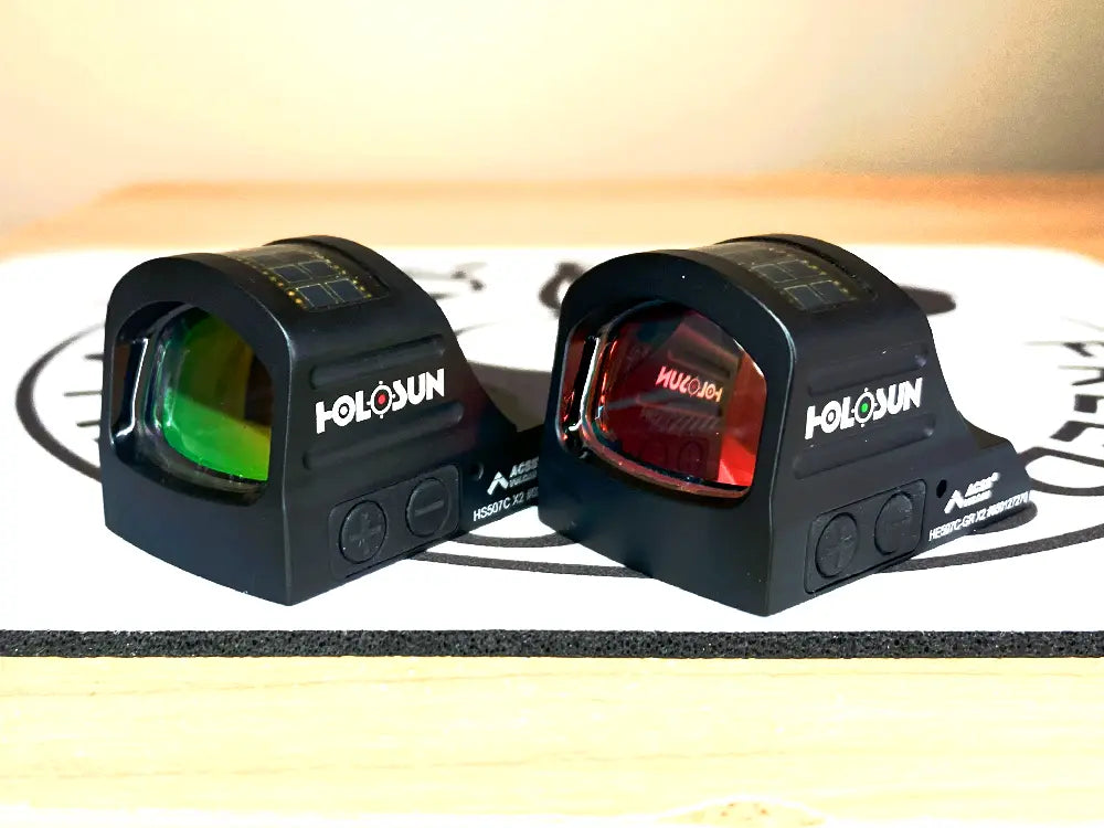 Holosun 507C X2 ACSS Vulcan side by side - red and green