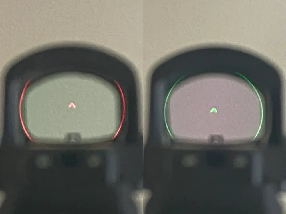 Holosun 507C X2 ACSS Vulcan Reticles - Side by side - red & green