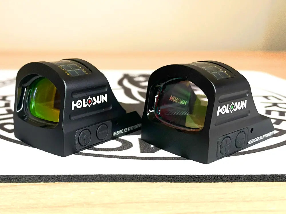 Holosun 507C X2 Red & Green side by side