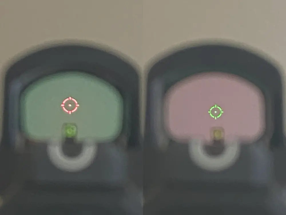 Holosun 507C X2 Red & Green MRS Reticle - side by side