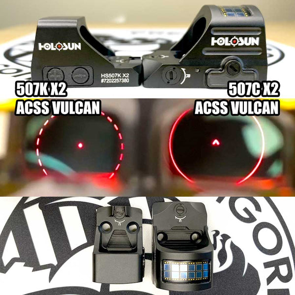 Holosun 507K X2 ACSS Vulcan vs 507C X2 ACSS Vulcan Reticles & Deck Height Comparison