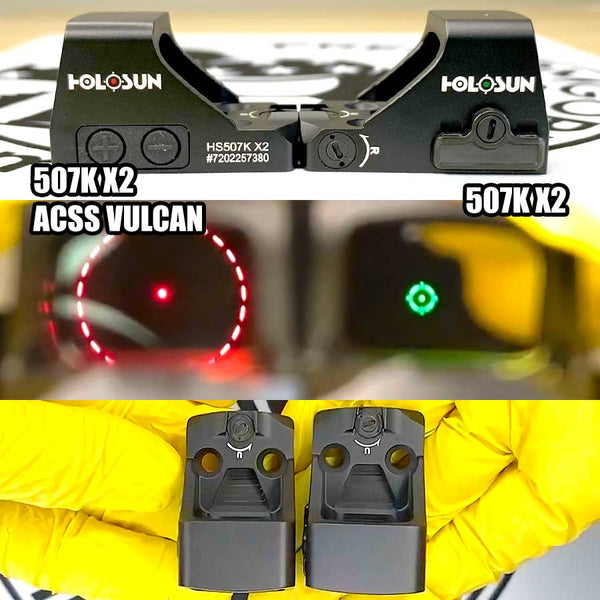 Holosun 507K X2 ACSS Vulcan vs 507K X2 Deck Height & Reticle Comparison