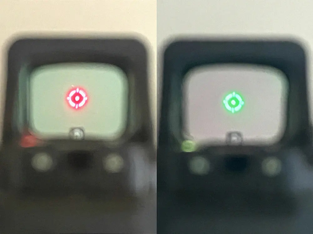Holosun 507K X2 Red & Green MRS Reticles Example