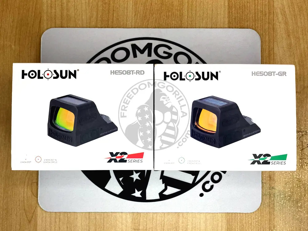 Holosun 508T X2 box side by side