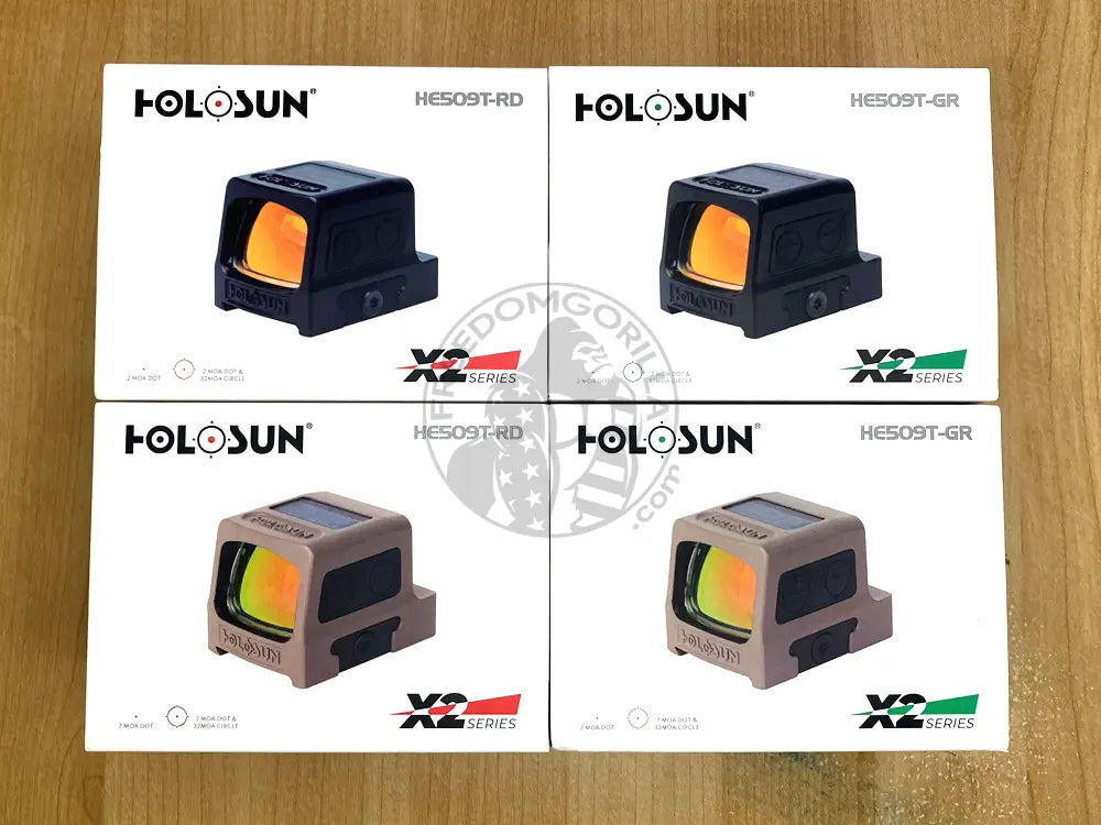 Holosun 509T X2 Red & Green Dot Sight - Boxes FDE & Black