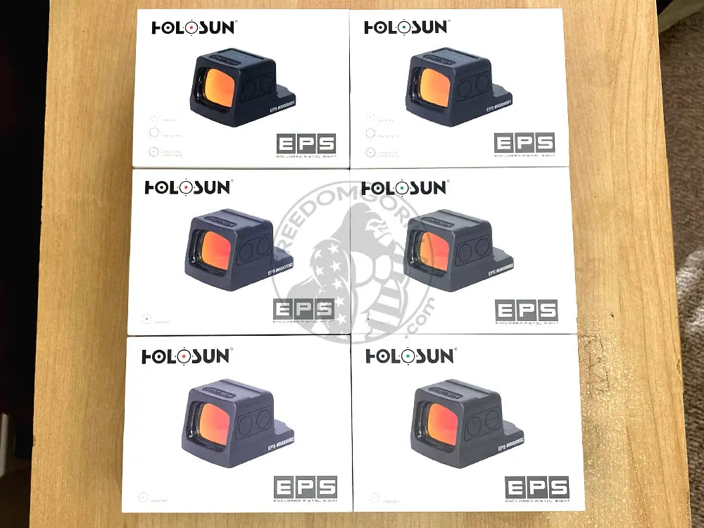 Holosun EPS Full Size Red & Green Dot Sight MRS, 6 MOA, 2 MOA Boxes